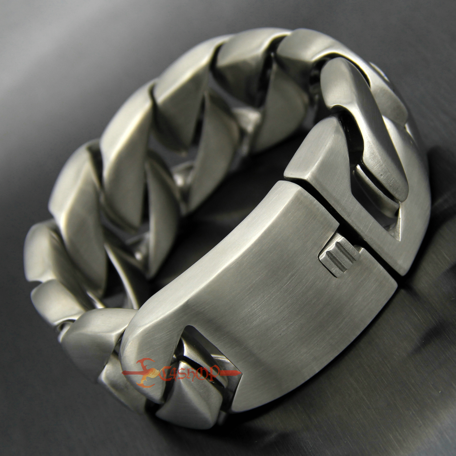 Huge Heavy Matte Brushed Stainless Steel Cuban Chain Men’s Bracelet Necklace