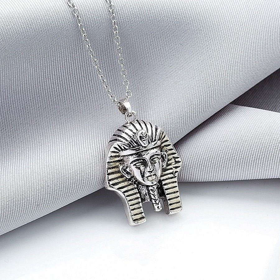 SPHINX HEAD 1-3/8″ x 1-1/8″ Glow in the Dark Charm Pendant 24″ Necklace Luminous