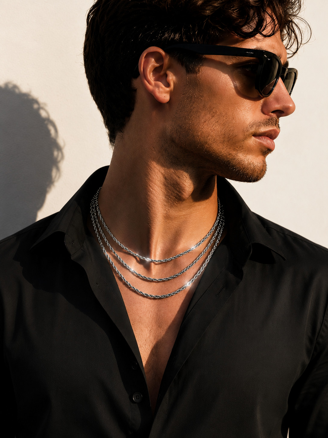 2-6mm Stainless Steel Twisted Rope Chain Necklace Silver Men Women 16-30″
