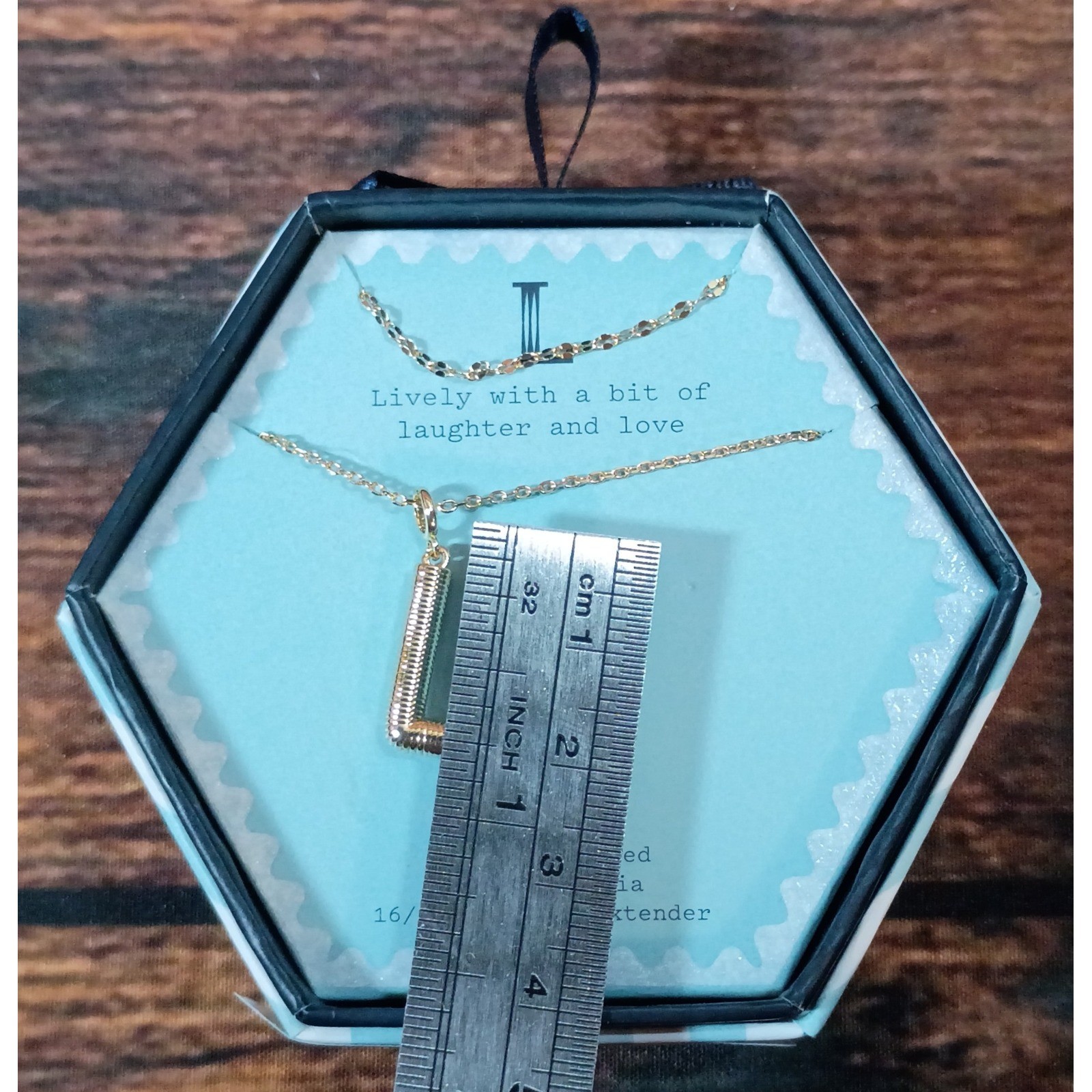 A New Day 14k Gold Dipped Initial L Pendant Necklace Cubic Zirconia NIB
