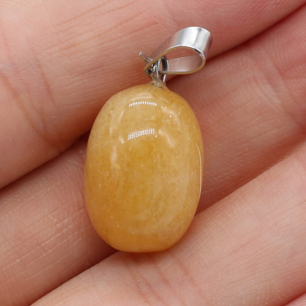 20 Pcs Natural Egg Shape Chakra Crystal Agate Stone Pendants for Jewelry Making