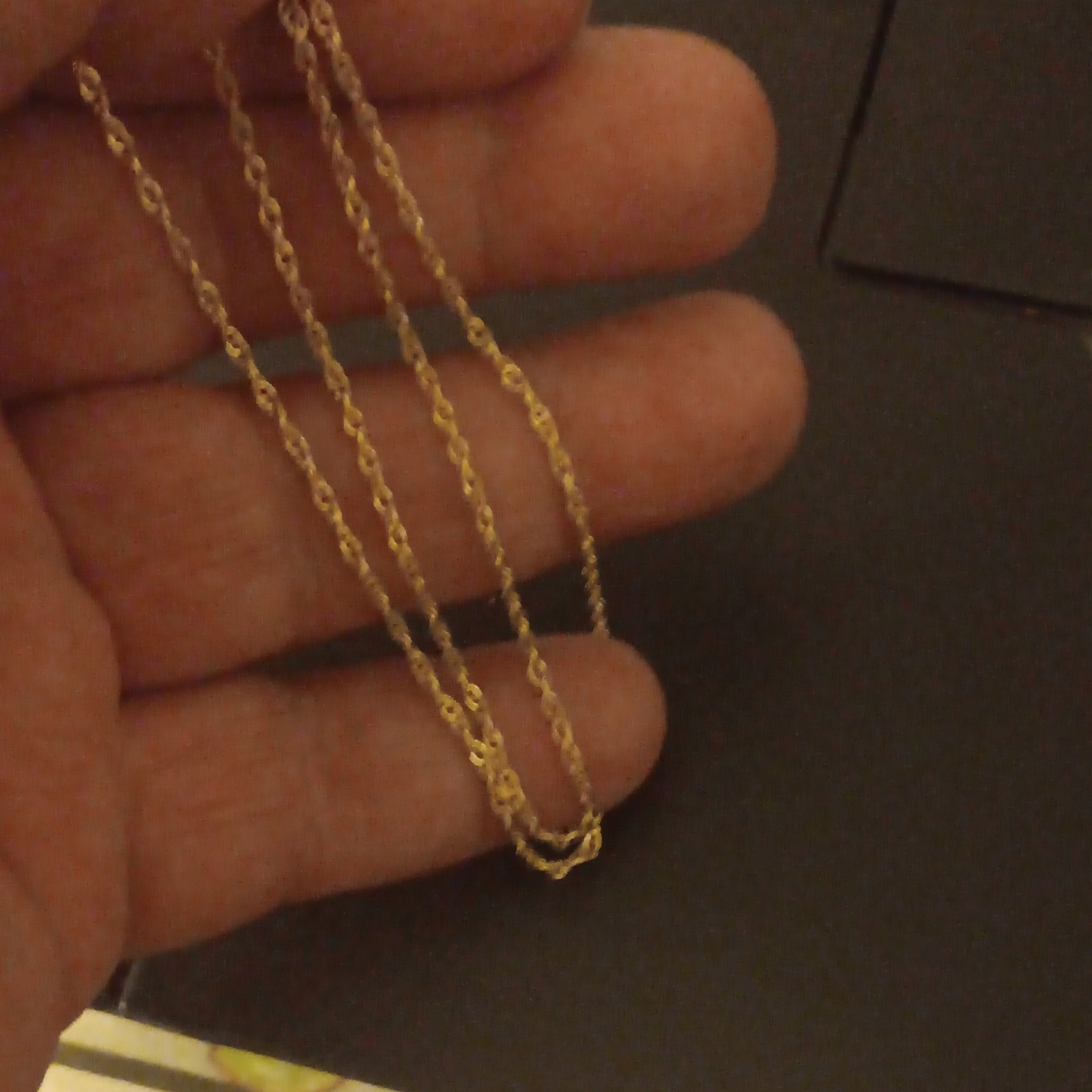 10k Solid Gold Lose Rope Chain Necklace, Lobster Clasp, Chain Style, No Stone