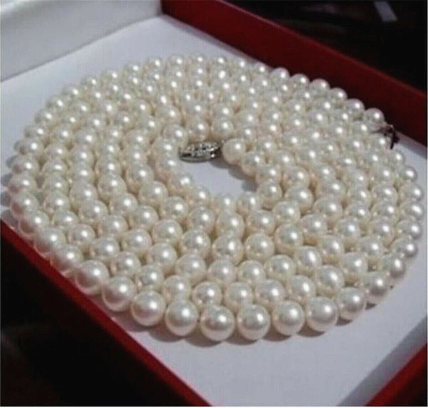 Real Natural 8-9mm White Freshwater Cultured Pearl Necklace Long 14-48 Inches