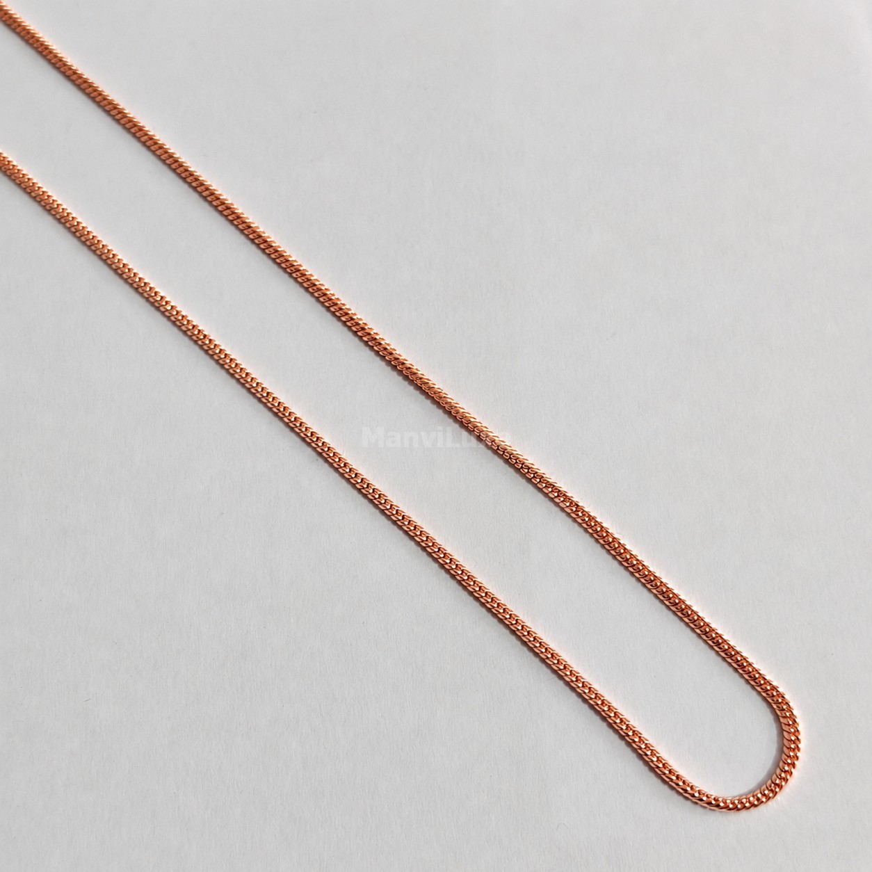 20″ MANVI LUXE Pure Copper Minimalist Chain Necklace Elegant Woven Link Chain