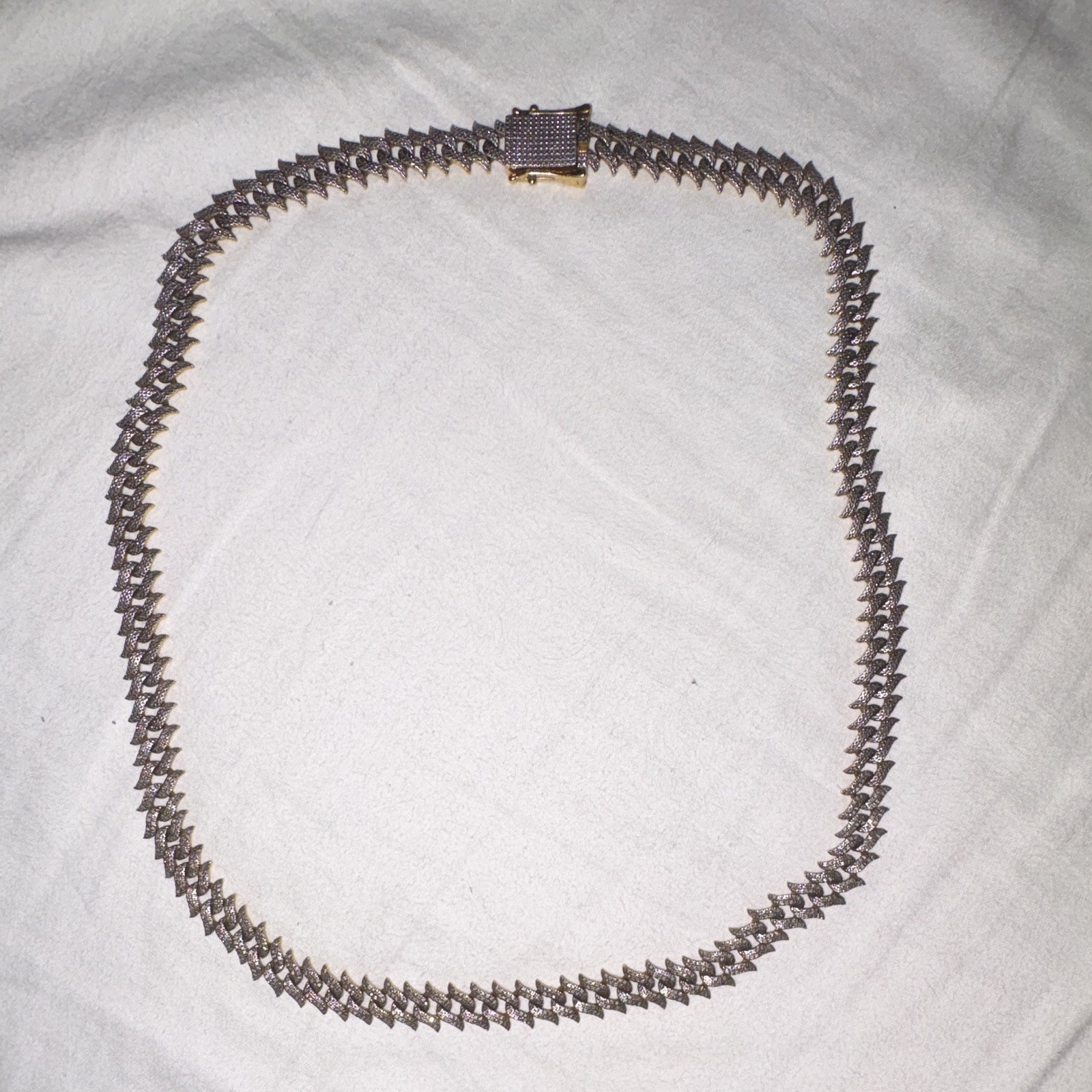 Silver Tone Metal Chain Necklace, Box Clasp, No Main/Secondary Stone, 0 Gems