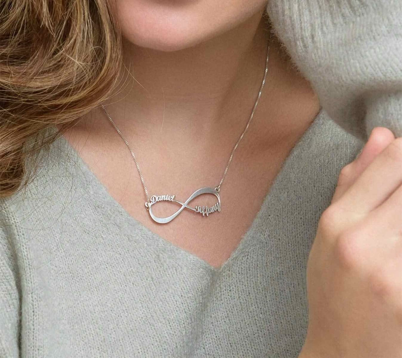 Personalized Infinity Name Necklace Custom Handmade Necklace for You Lover,Women