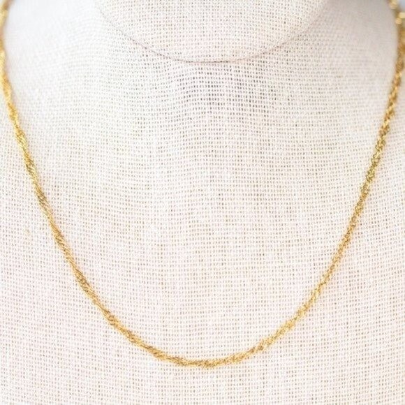 Singapore Chain Gold Chain Waterproof Necklace Everyday Gold Sparkle Chain