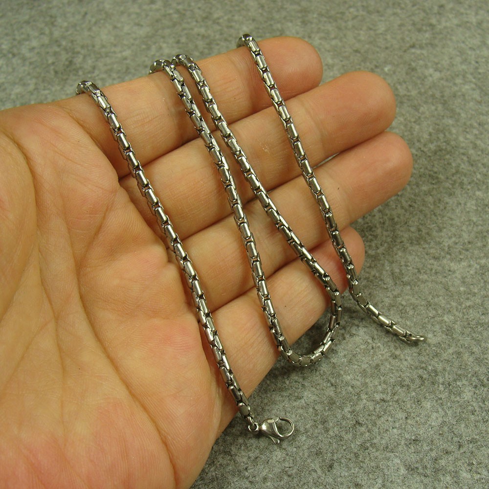 Pure Titanium Anti-allergy Necklace 3mm Ti Rolo Ball Bead Chain XH012