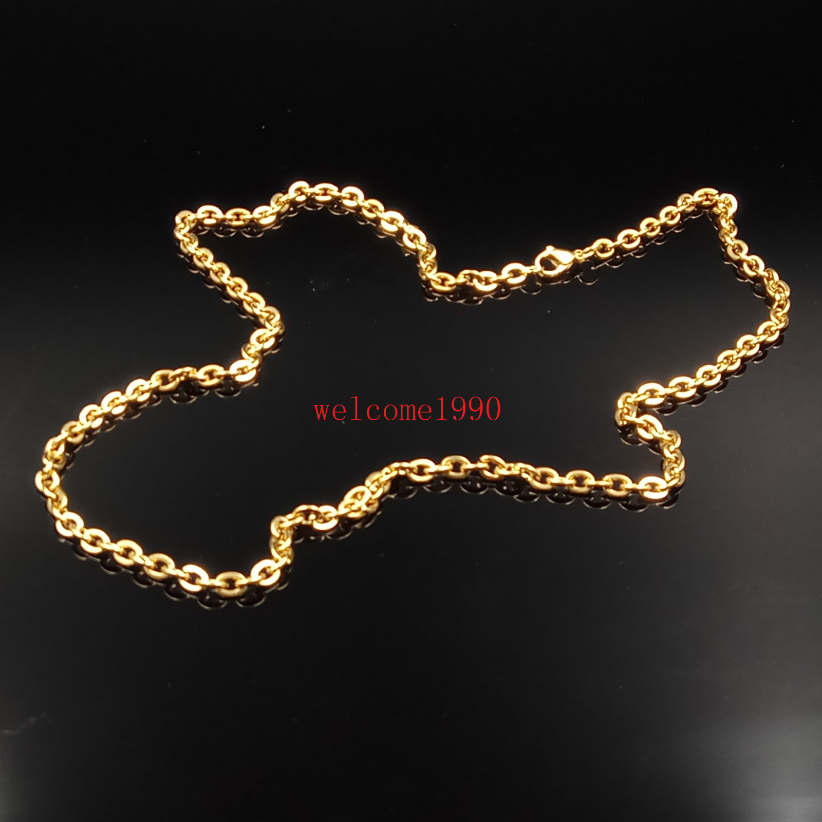 18-28′ Fashion Women Gold Stainless steel joint Link Chain Necklace strong 2.4mm