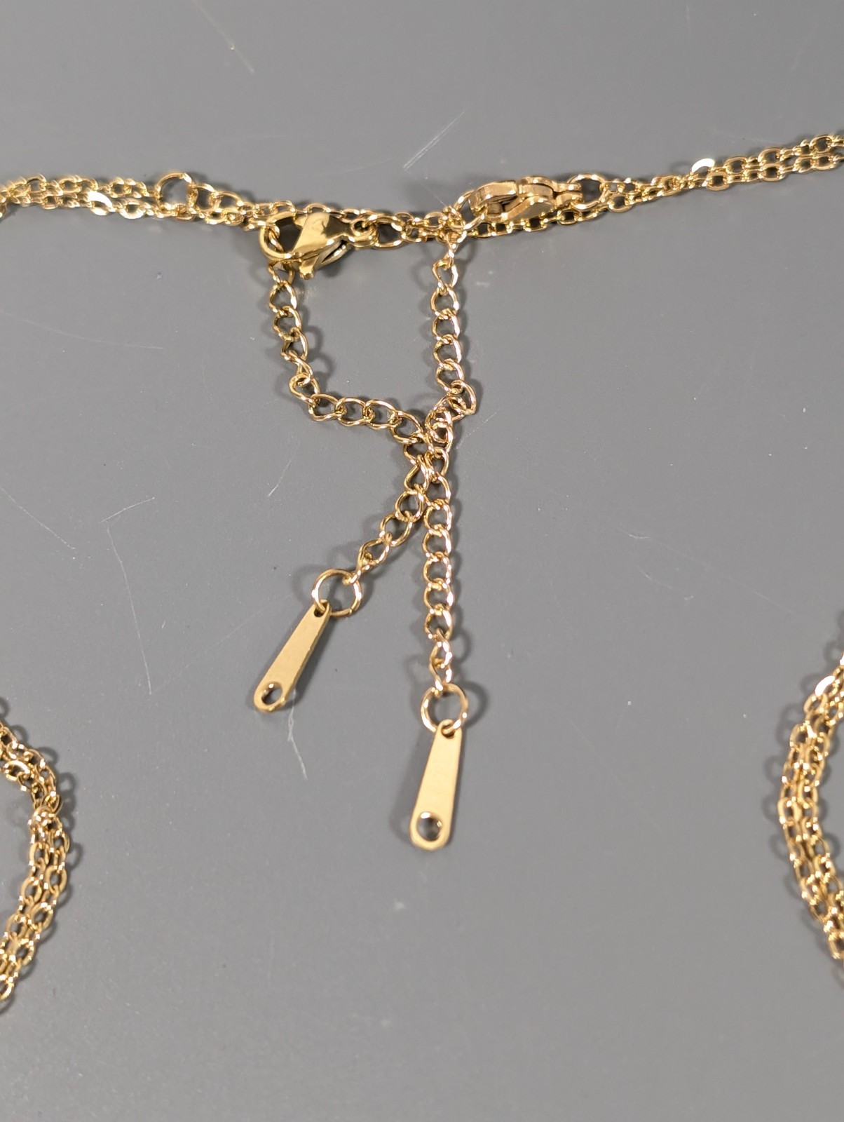 Set of 2 Gold Tone Initial Letter W Heart Dainty Chain Necklaces Layering 17-20″