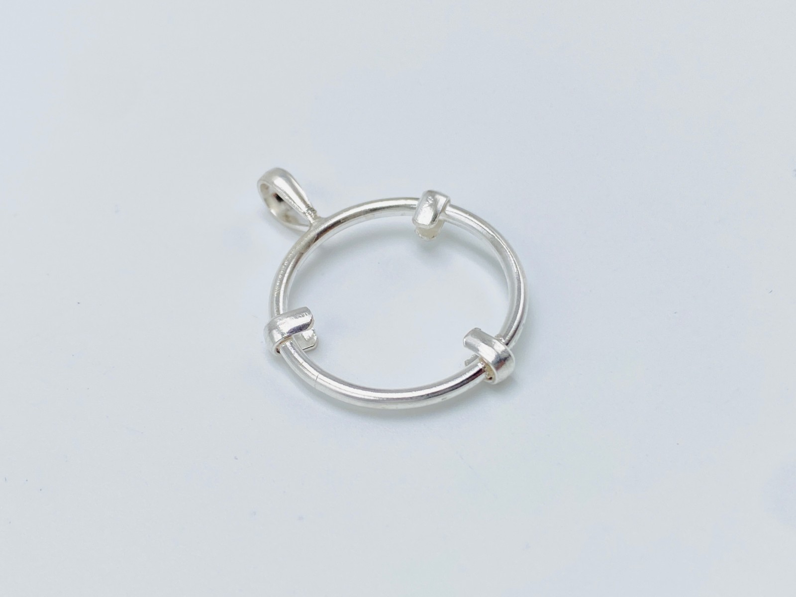 925 Solid Sterling Silver Round Pendant Blank Bezel Holder Coin Handmade
