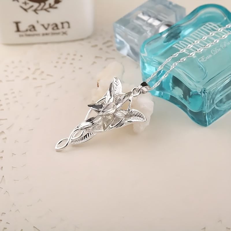 Arwen Evenstar Pendant Necklace, Lord of The Rings Jewelry, Cubic Zirconia, 2…