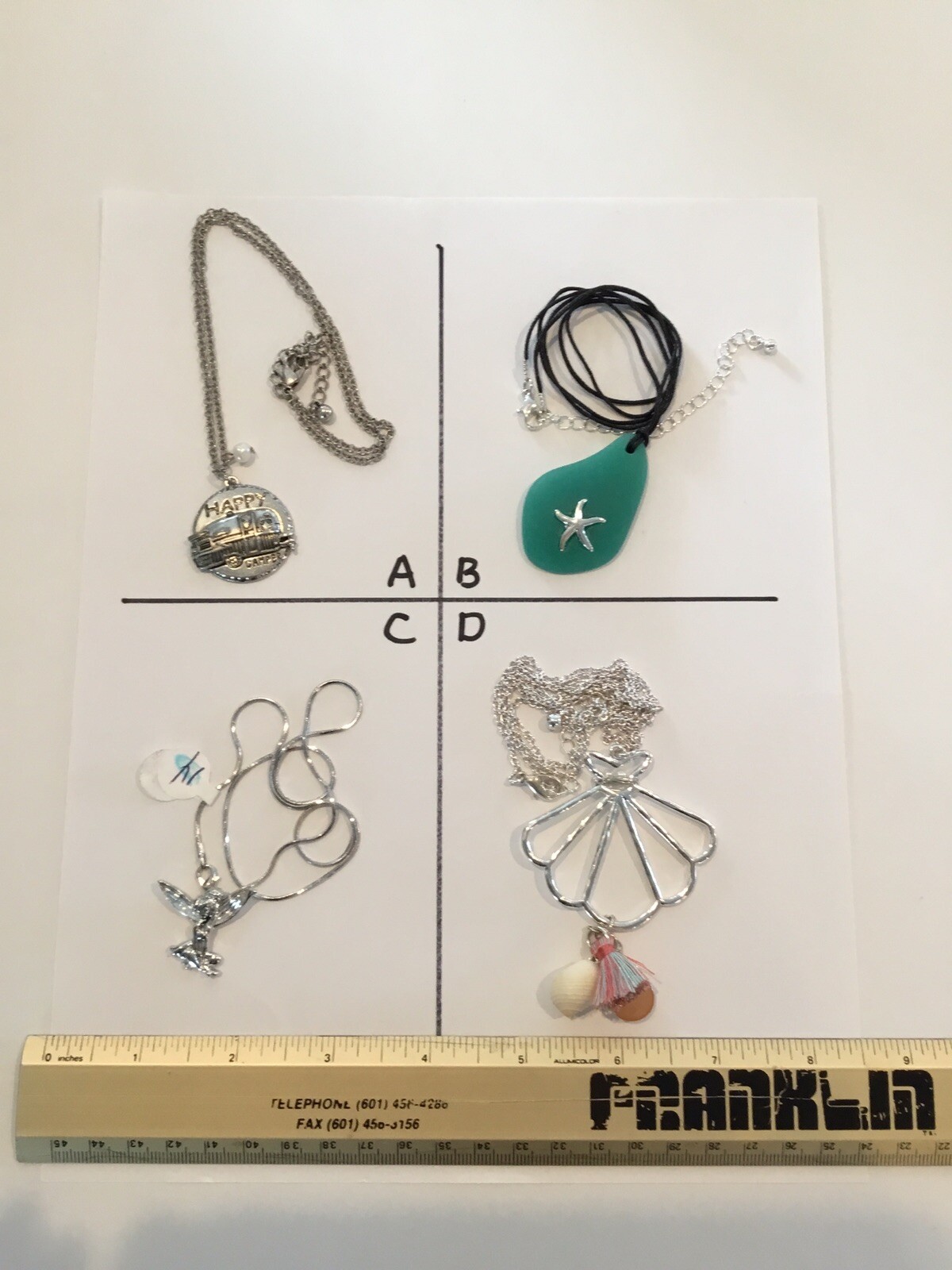 Necklace Womens Fashion Jewelry Coastal Beach Vibe Teen Costume Lot Of 4