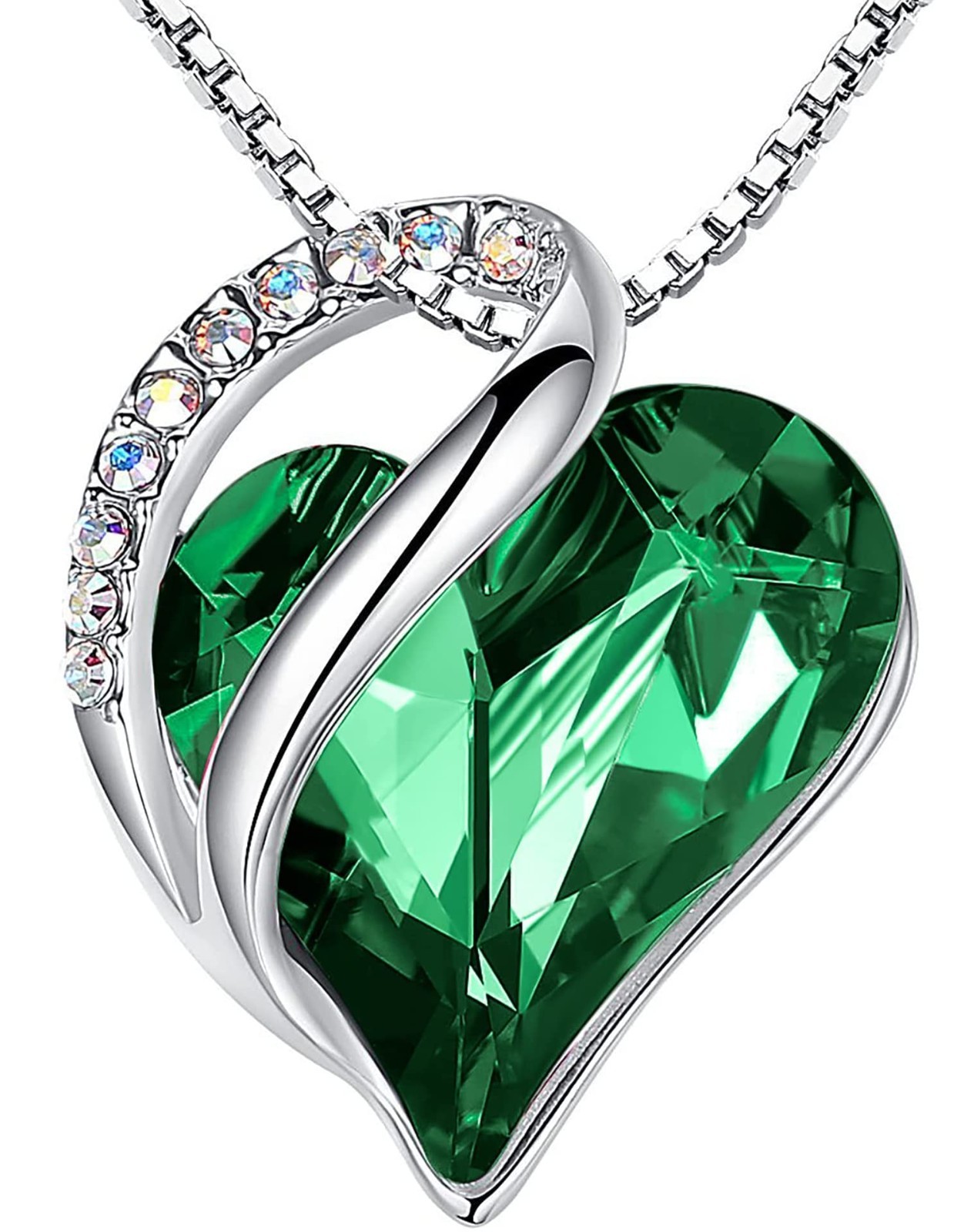 Infinity Love Birthstone Heart Crystal Pendant Necklace – Adjustable 18″ Jewelry