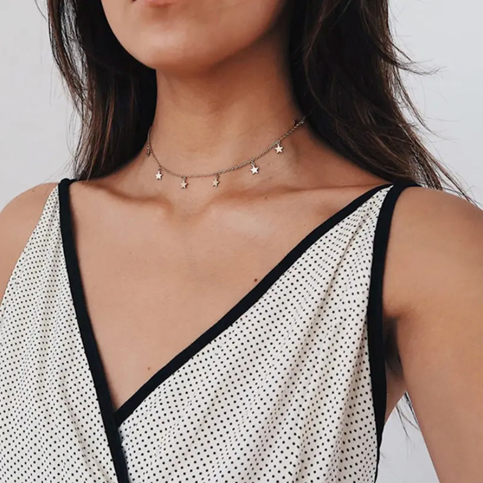 Women’s Chocker Necklace 18k Gold Filled Stainless Steel Star Chocker #4