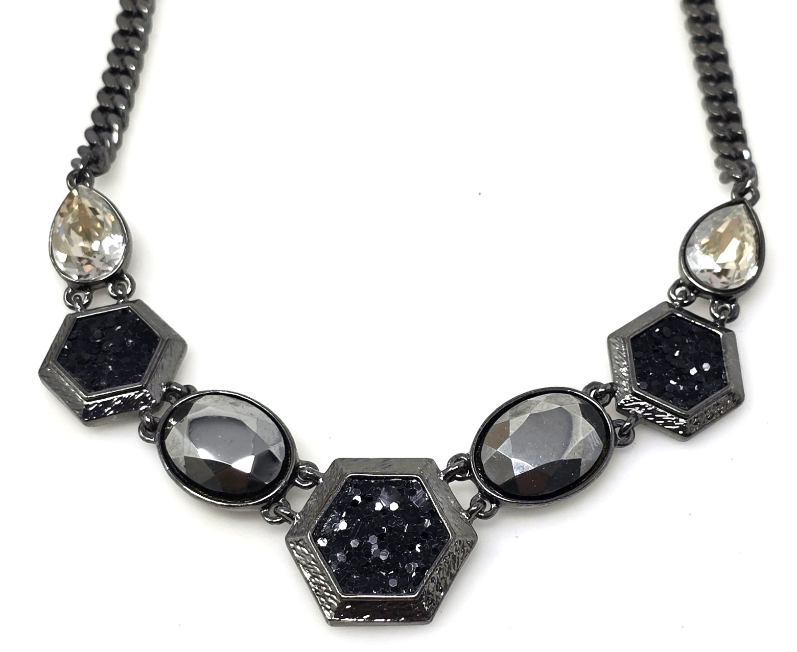 Givenchy Black /Crystals Necklace 18 inches Excellent Condition