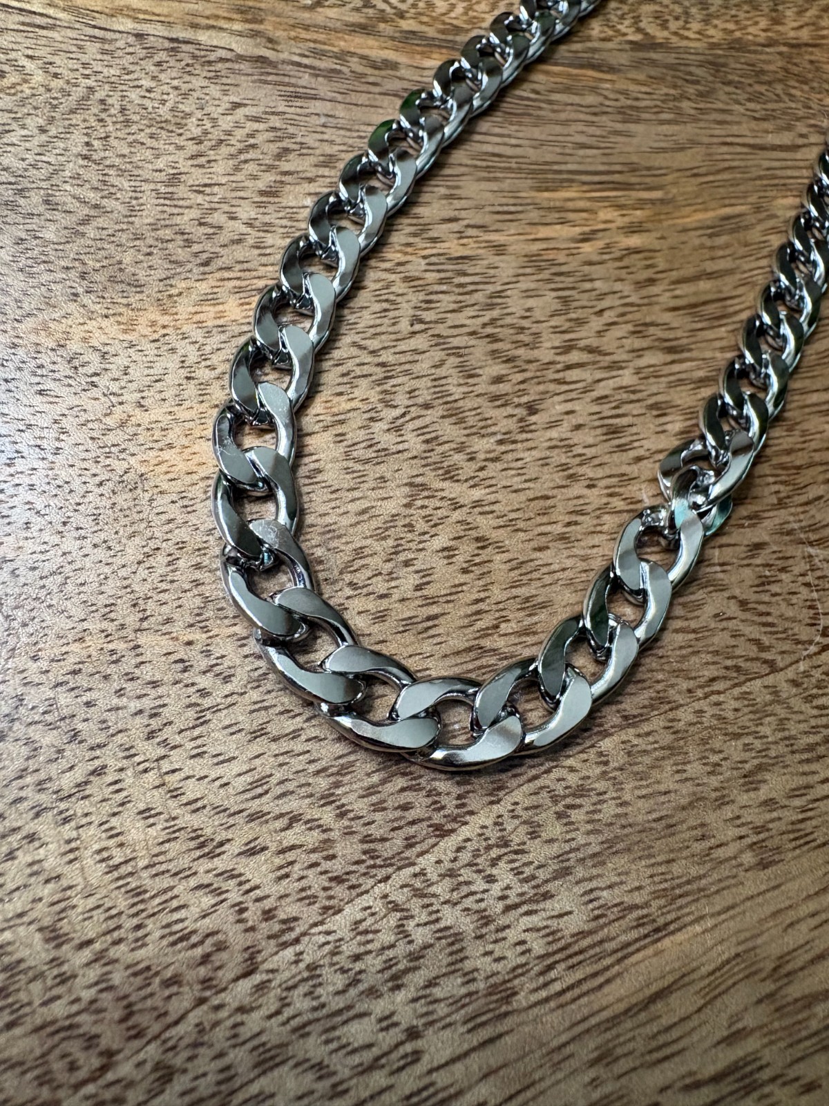 8mm Stainless Steel Cuban Link Chain Necklace Silver 21in 55cm Men Women