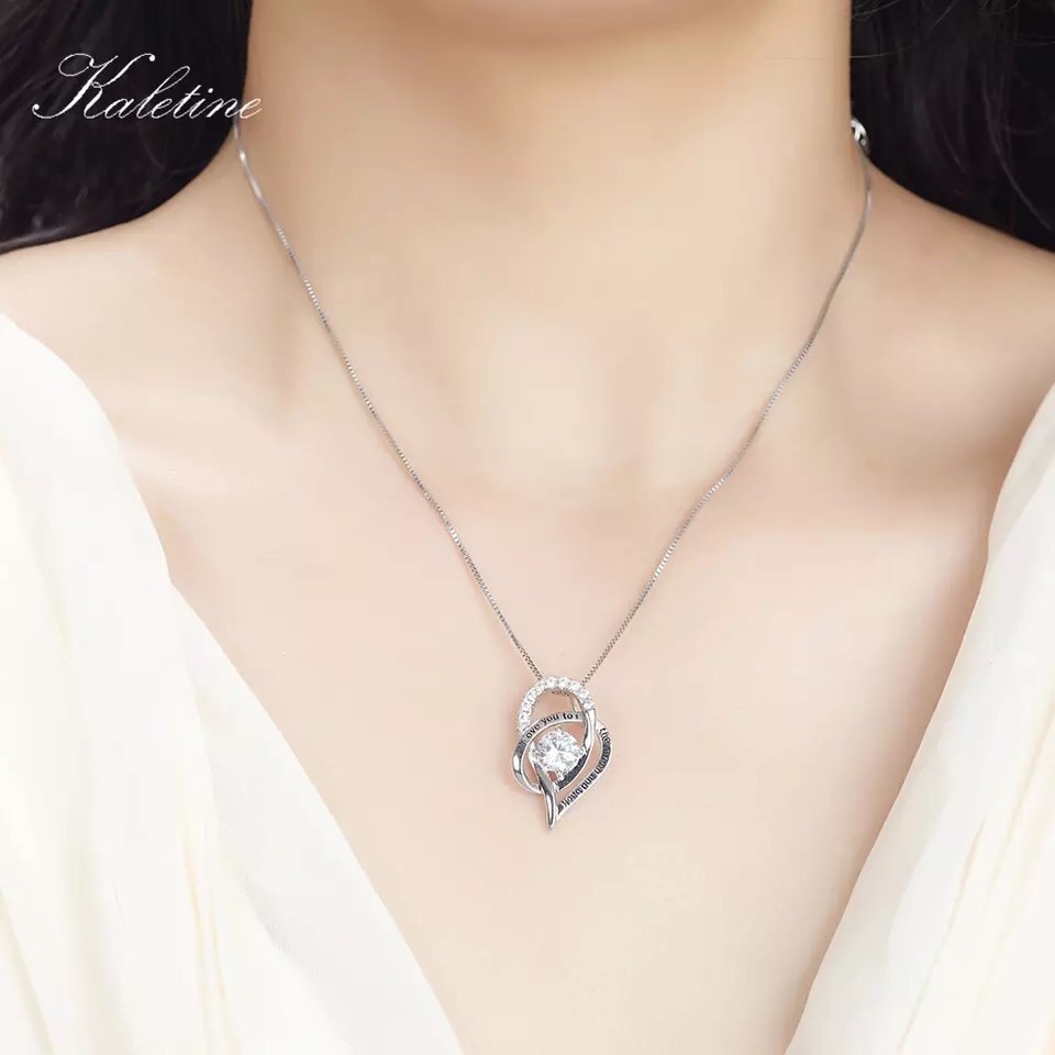 I Love You To The Moon and Back Heart Pendant Necklace Valentine’s day gift