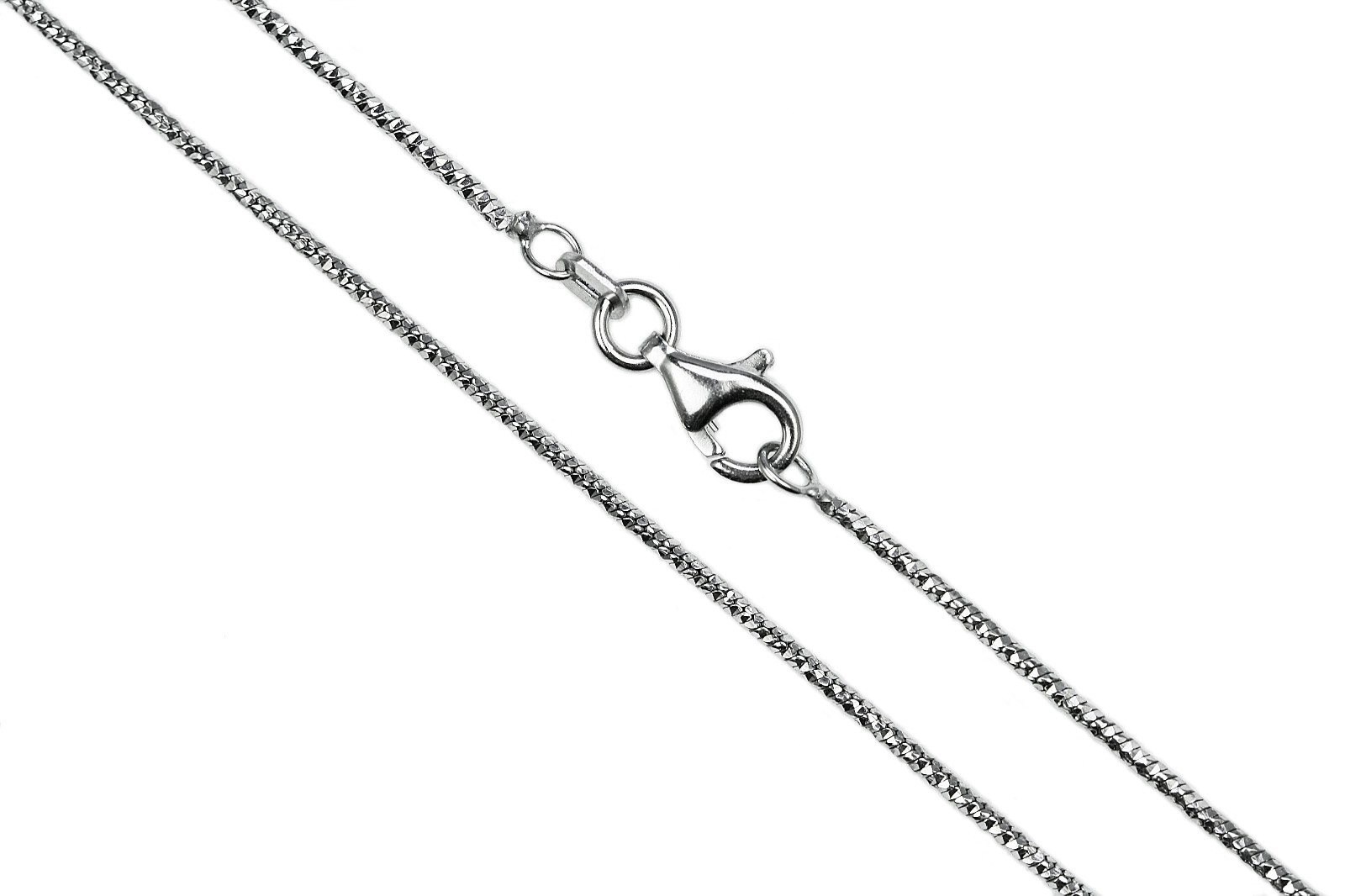 925 Sterling Silver Rhodium Plated Snake Brite Chain 1.2mm – Made In Italy