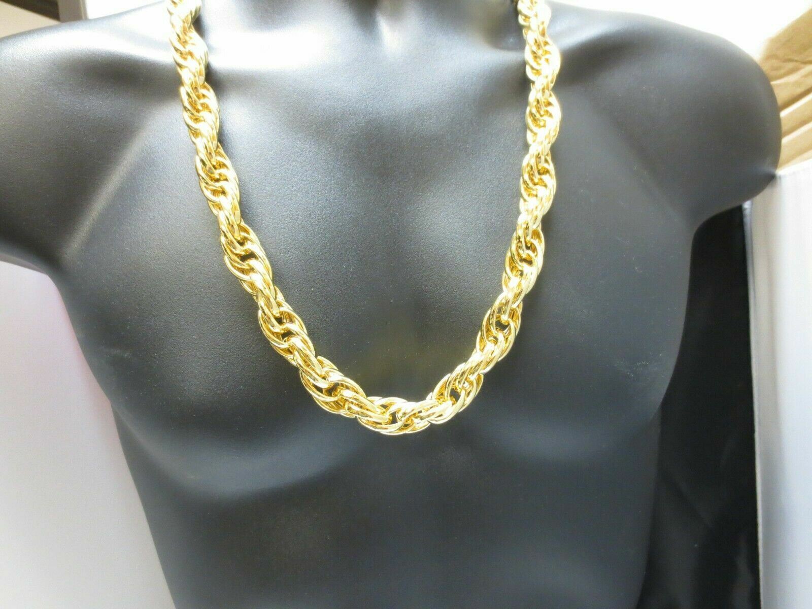 24″ ,26:,28″,30″BLING DOOKIE 16mm/ 20 MM 10KT GOLD EP DOOKIE RUN DMC ROPE CHAIN