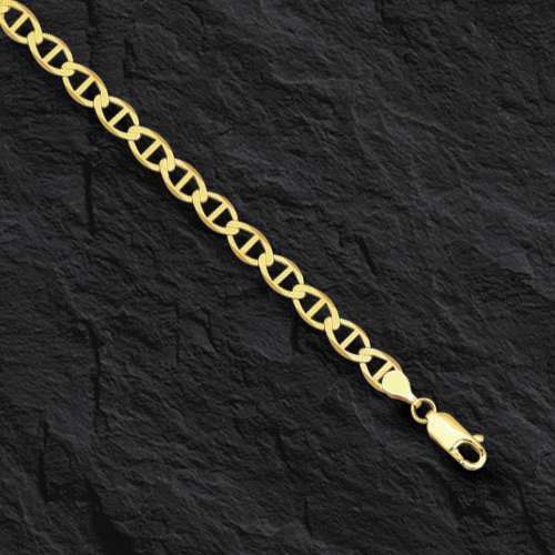 10k Yellow Gold 9″ Solid Anchor Mariner Link Anklet Chain Bracelet 3.2 mm 2Gram