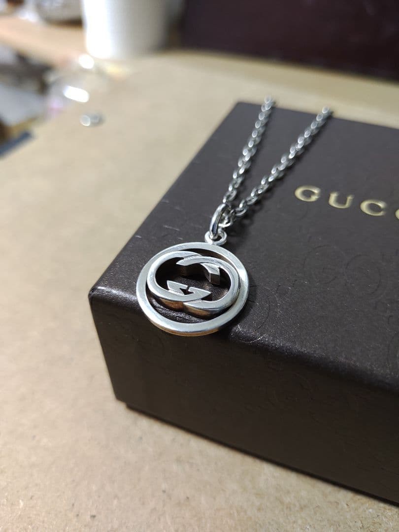 Excellent GUCCI Silver 925 Interlocking Necklace – Luxurious Feel