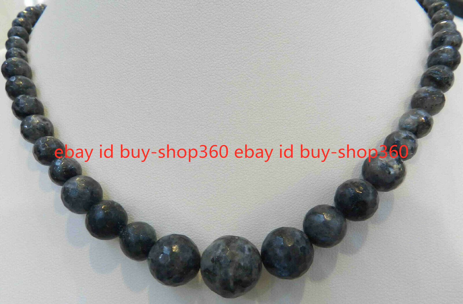 Faceted 6-14mm Natural Labradorite Gemstone Beads Necklace 18″