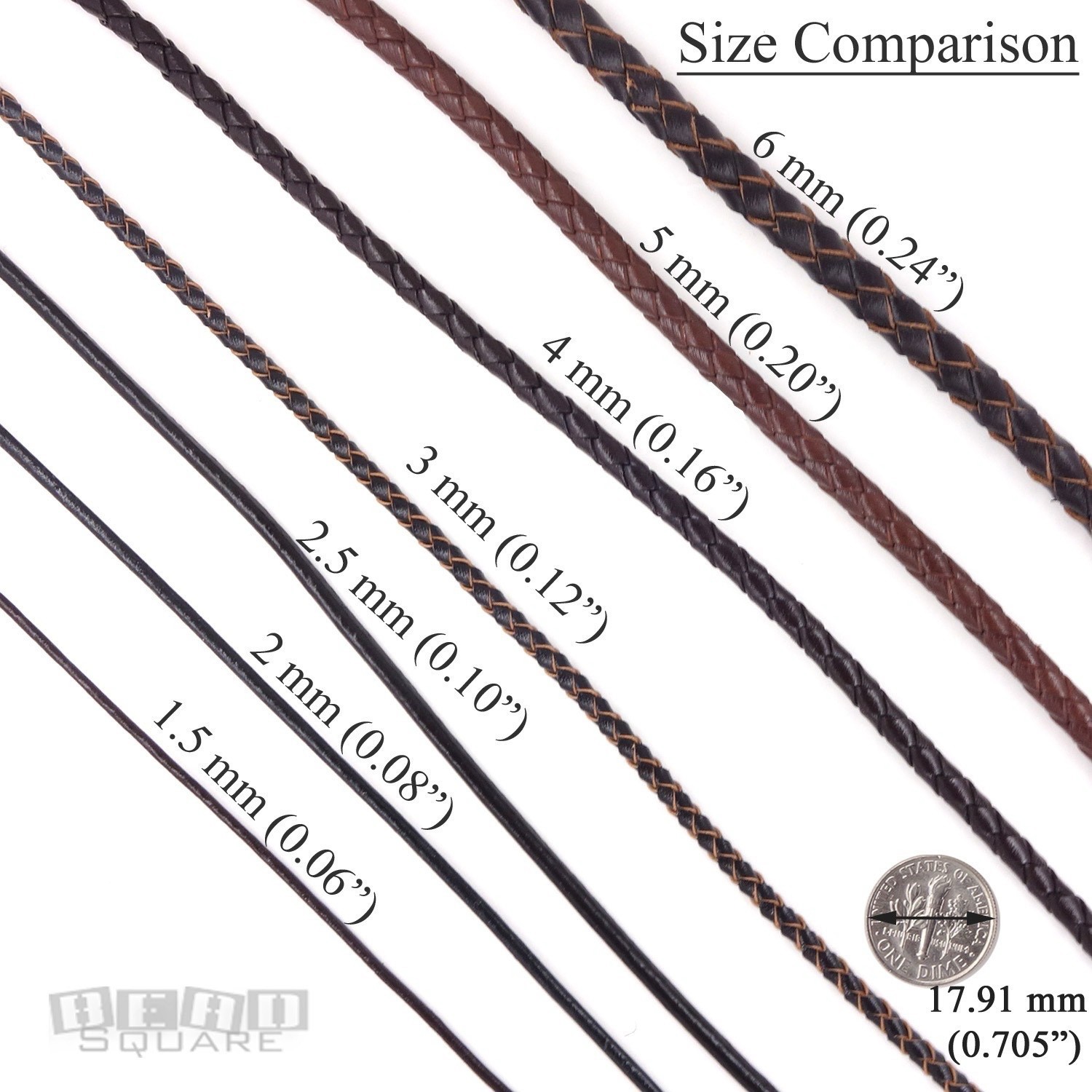 22″ Sterling Silver 4mm Round Braided Brown Genuine Leather Cord Necklace