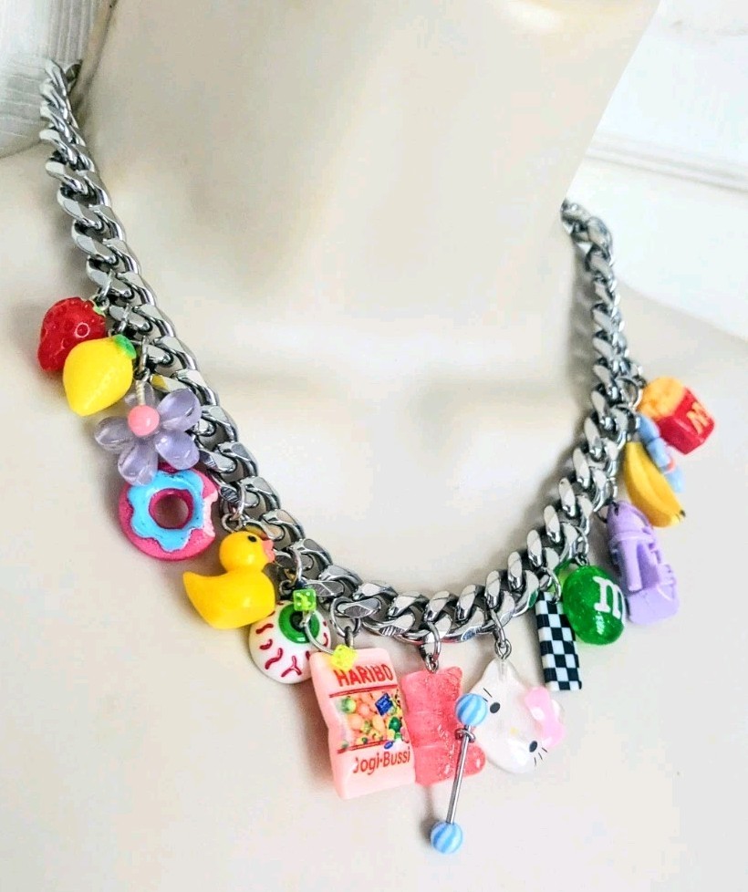 POP CULTURE Stainless Steel Chain Nostalgia Charm Necklace 17-20″