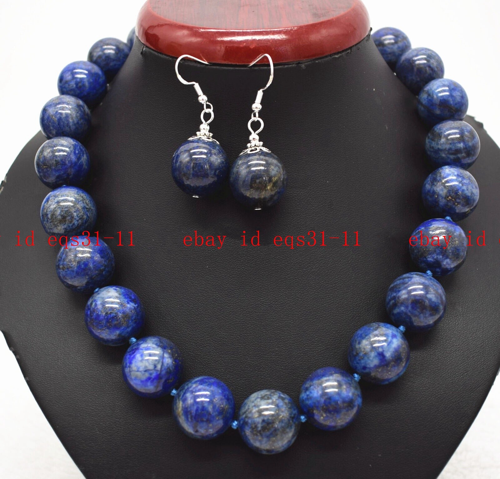 Huge 20mm Blue Lapis Lazuli Round Gemstone Beads Necklace Earrings 16-36″ AAA+