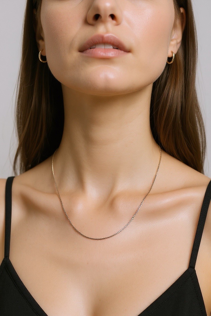 Italian 925 Sterling Silver Venetian Box Chain Necklace – 20”