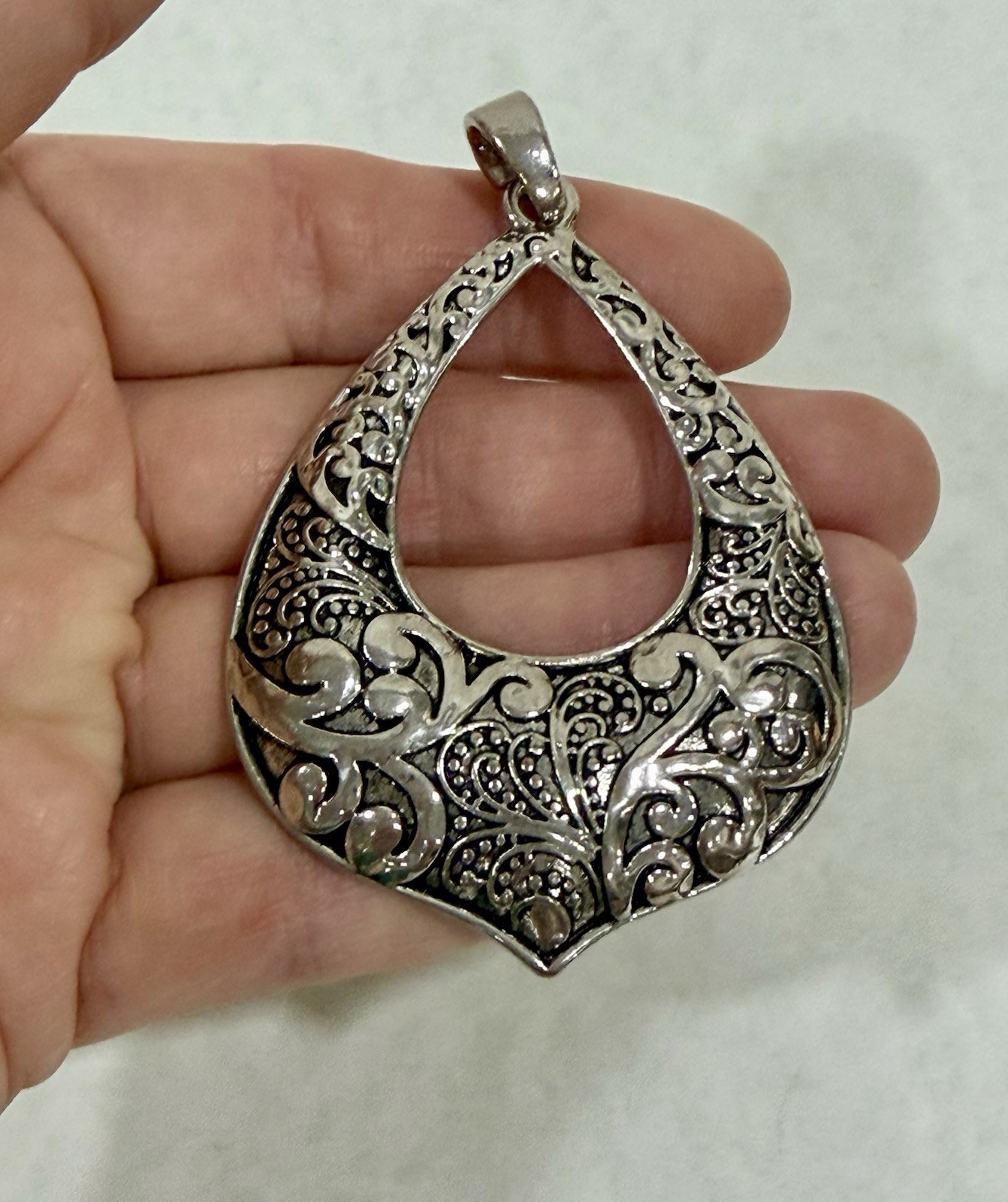 Vintage Silver Tone Pendant Lot of 3 Individual Medium Size Boho Chic Style