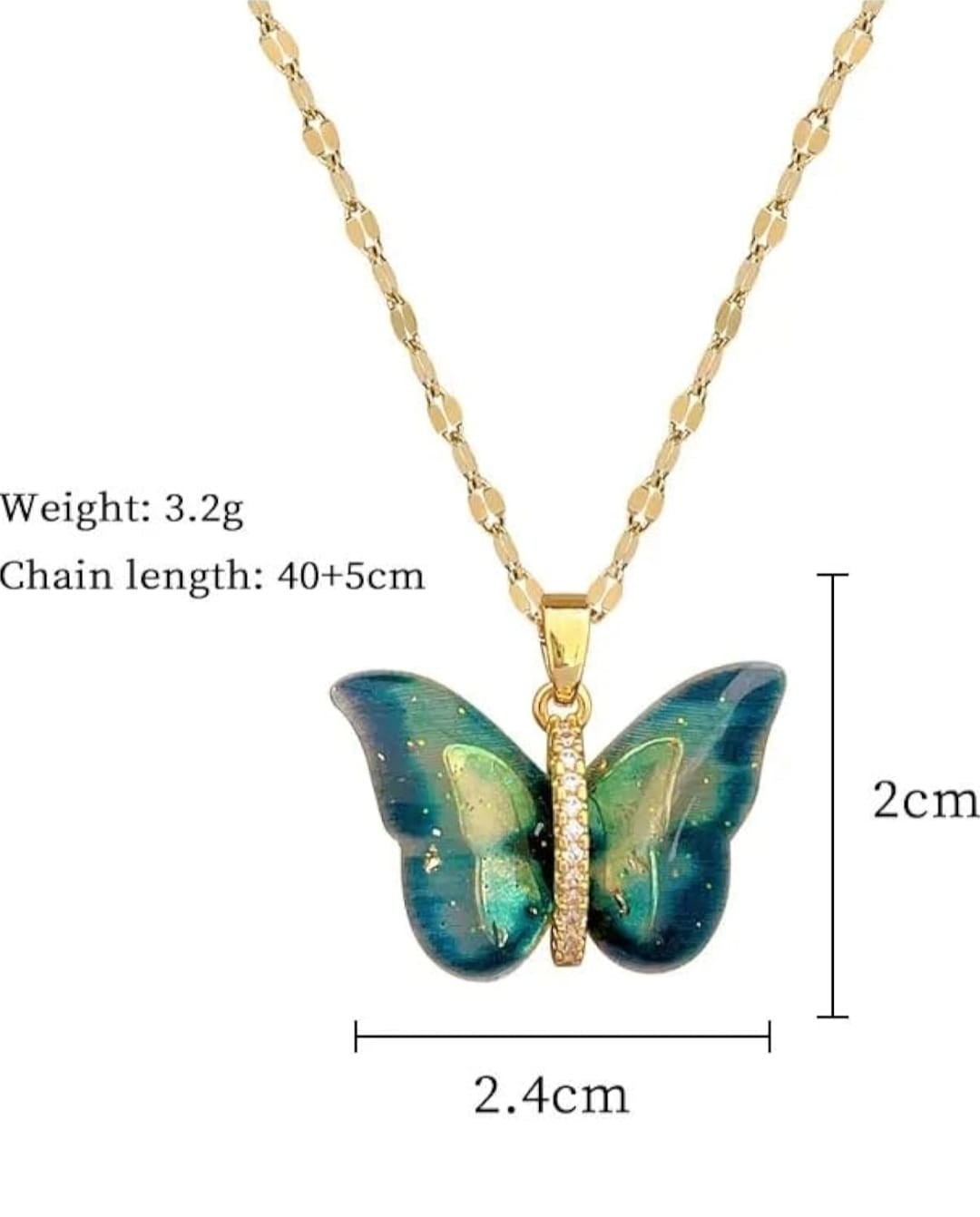Indian bollywood butterfly shaped semi transparent pendant for women and girls