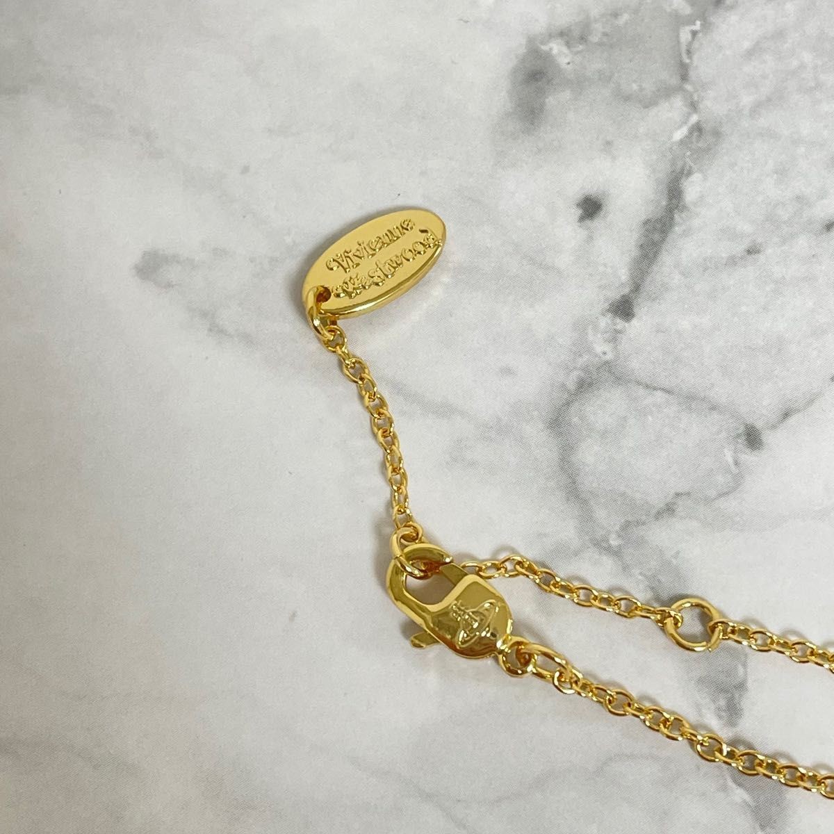 Vivienne Westwood Necklace Mini Pearl Orb Gold 46cm 1.2 x 1.4cm w/Pouch NO BOX