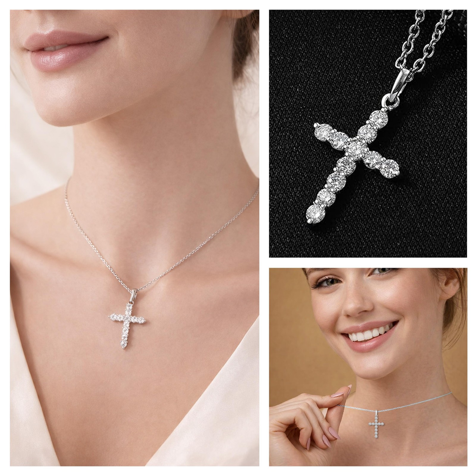 ** NEW Lab Grown Diamond Cross Pendant Necklace | 0.50 CTW | G-H SI | 20″ Chain