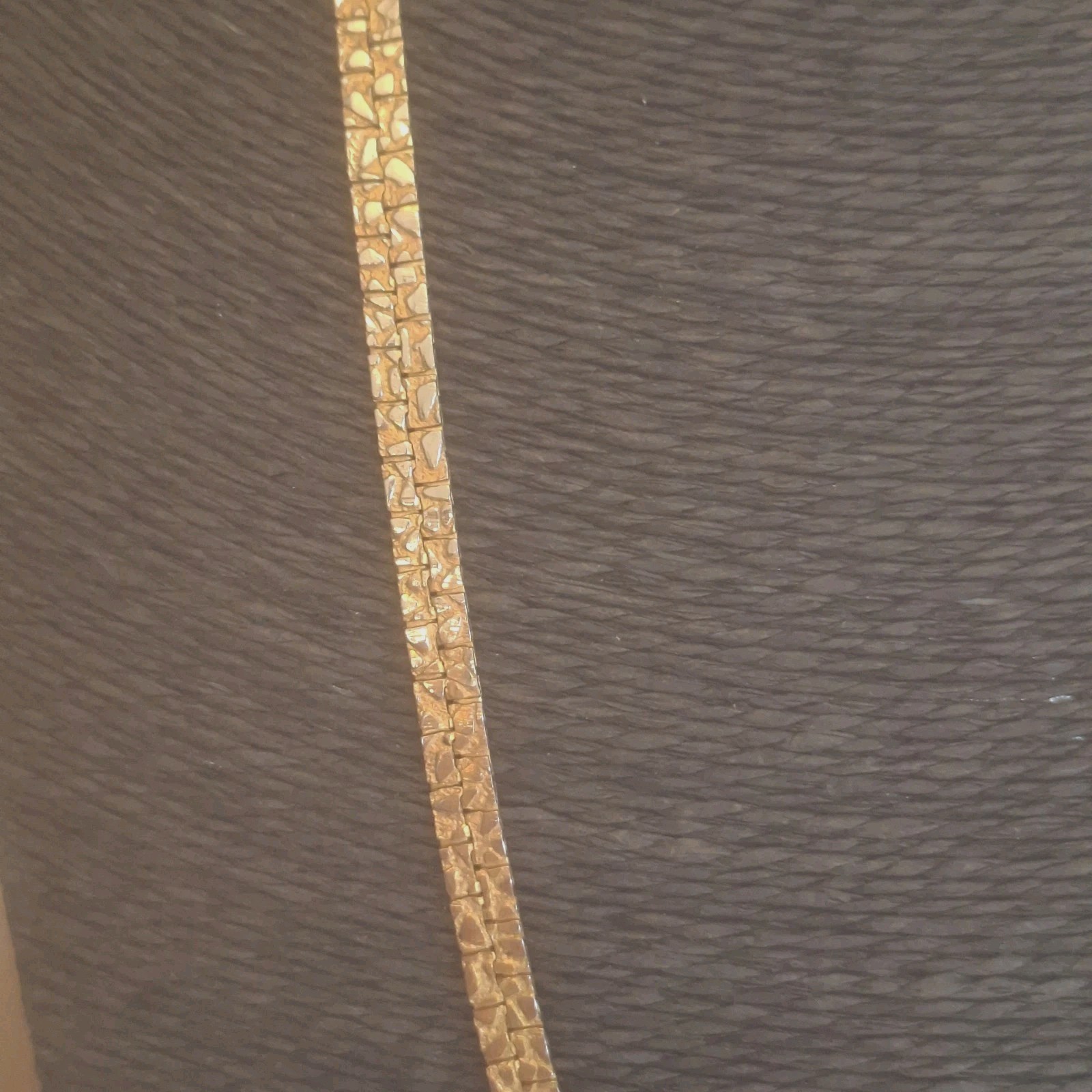 Vintage Gold Tone Nugget Chain Necklace 60cm