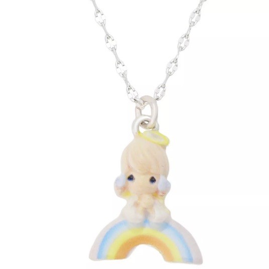 Precious Moments Fine Silver Plated Angel Rainbow Pendant Necklace