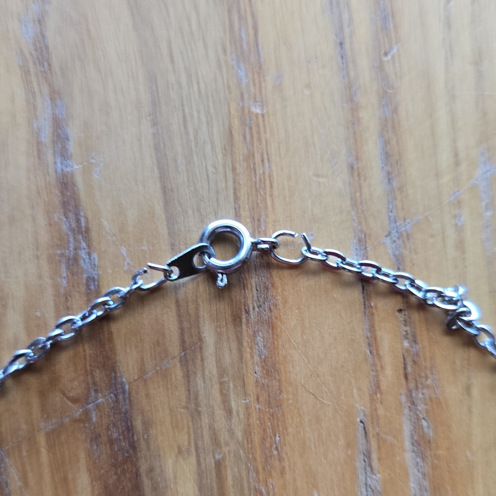 Silver Tone Metal Cross Pendant Necklace Curb Chain Spring Ring Clasp