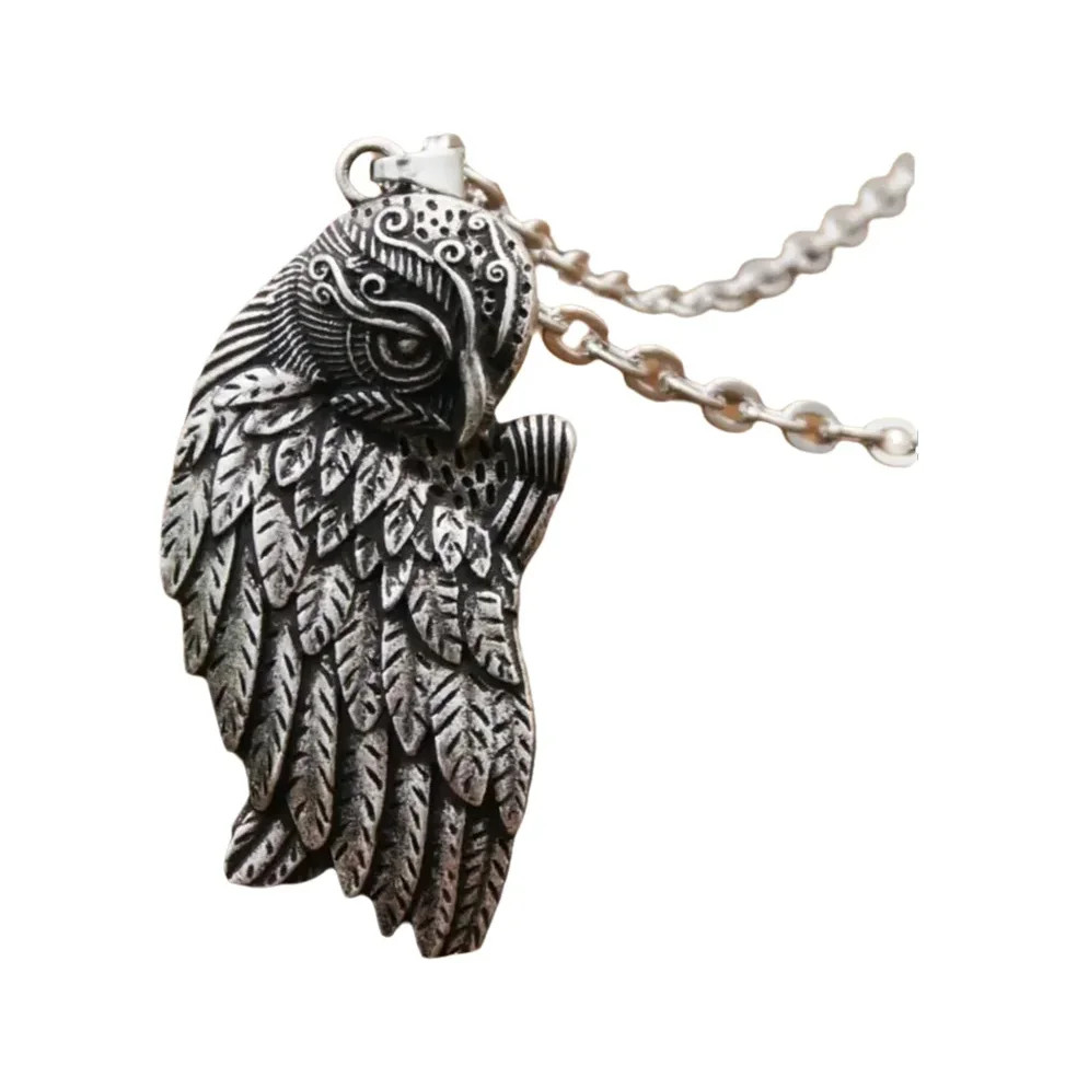 1PCS/lots Owl Pendant Charm Wisdom Greek Mythology Owl Necklace