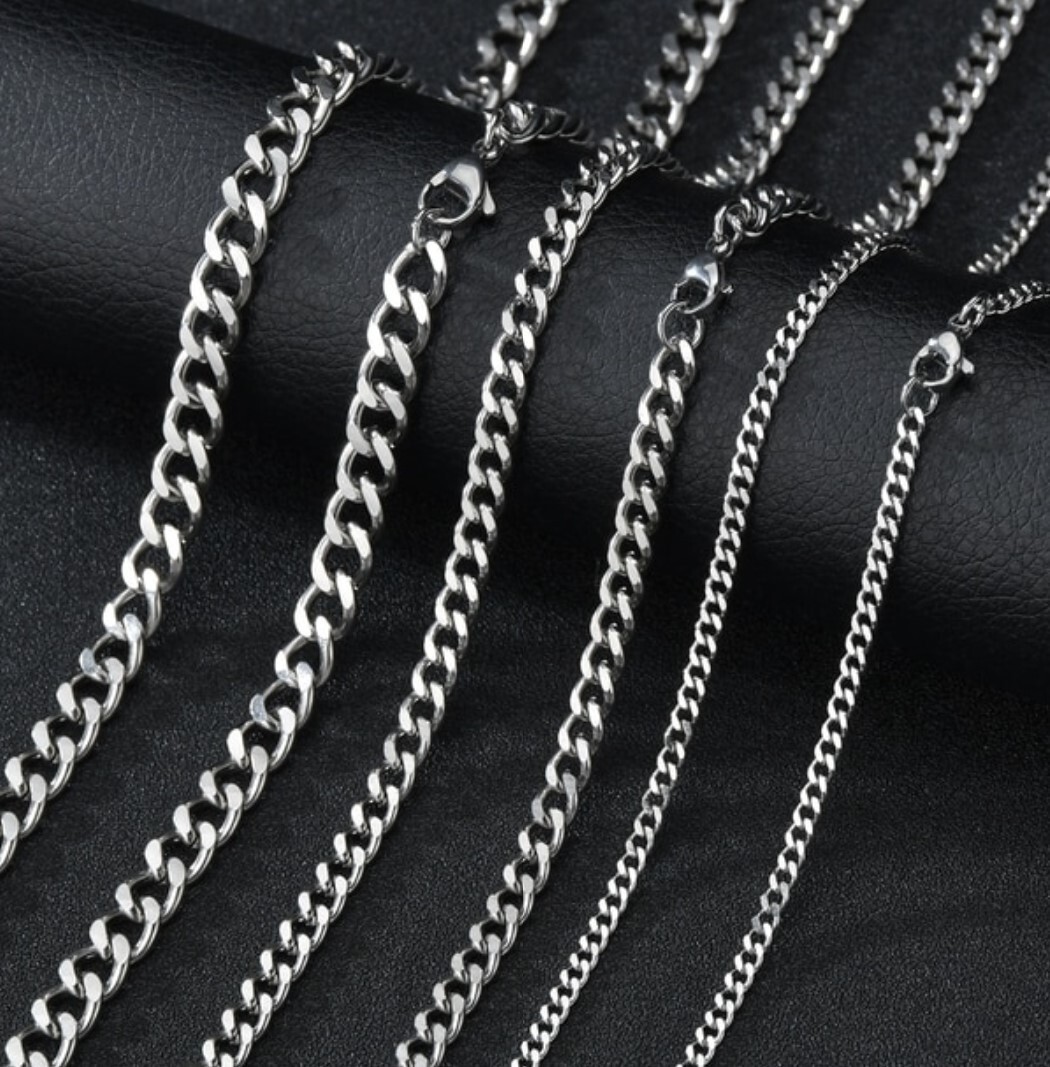 Stainless Steel 60cm(23.6 in) 5 mm link Cuban curb Chain Necklace