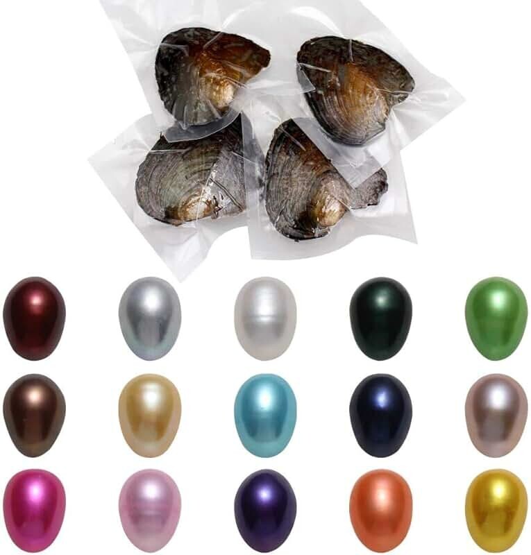 50x Akoya Fresh Oysters with Pearls Freshwater Pearl Individually Wrapped Gifts