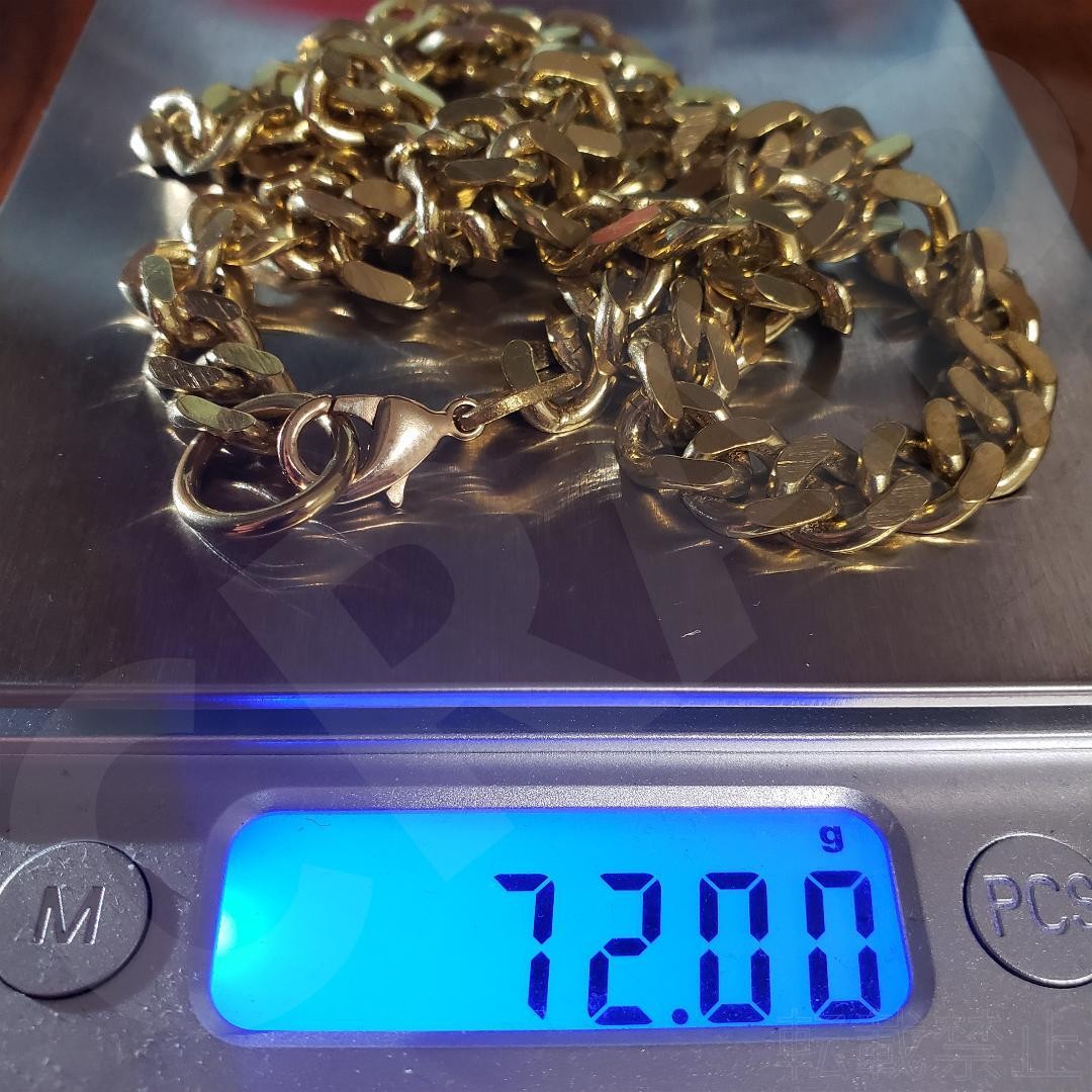 Gold Necklace Chain 03 Brass Men’s Cuban Link Miami Cuban
