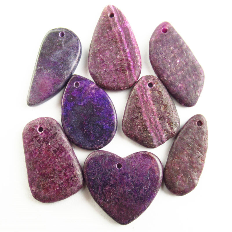 8Pcs 28x15x3mm/26x24x3mm Charoite Different Shapes Pendant Bead B39919