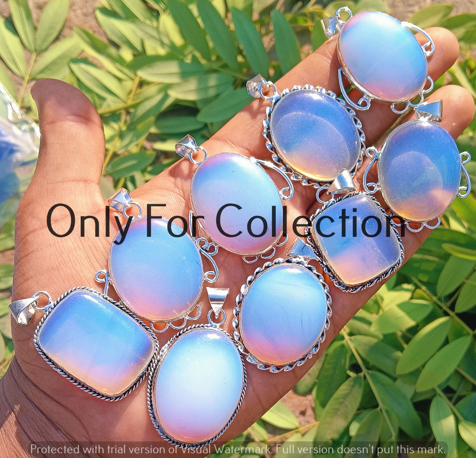 925 Sterling Silver Plated Opalite Gemstone Pendant Lot Wholesale Jewelry