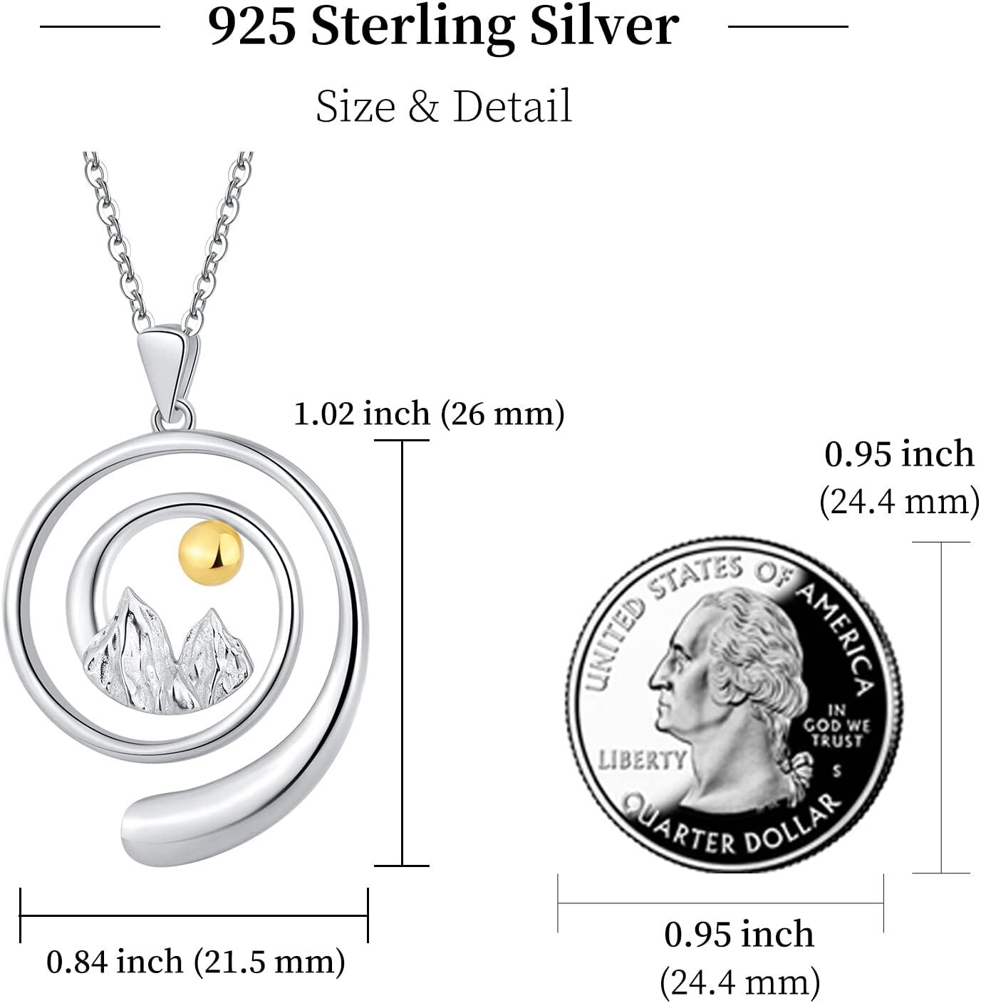 Mountain Ring Holder Necklace 925 Sterling Silver Wedding Engagement Ring Keeper