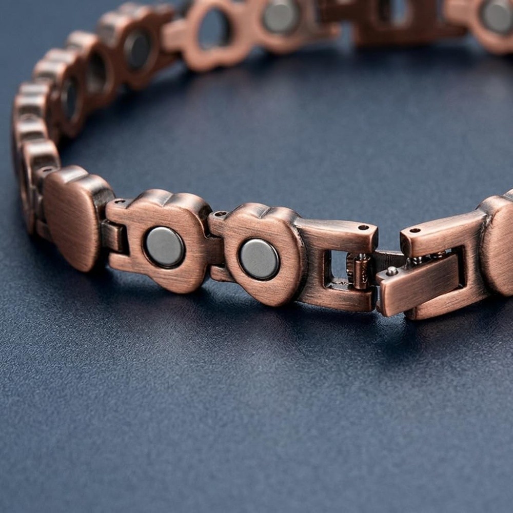Heart Copper Magnetic Bracelet Anklet Women Balance Arthritis Pain Relief Energy