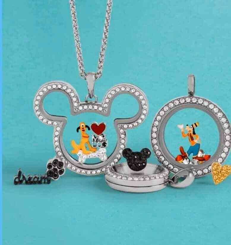 Origami Owl Disney® MICKEY MOUSE SILVER LIVING LOCKET Set W/ SWAROVSKI CRYSTALS
