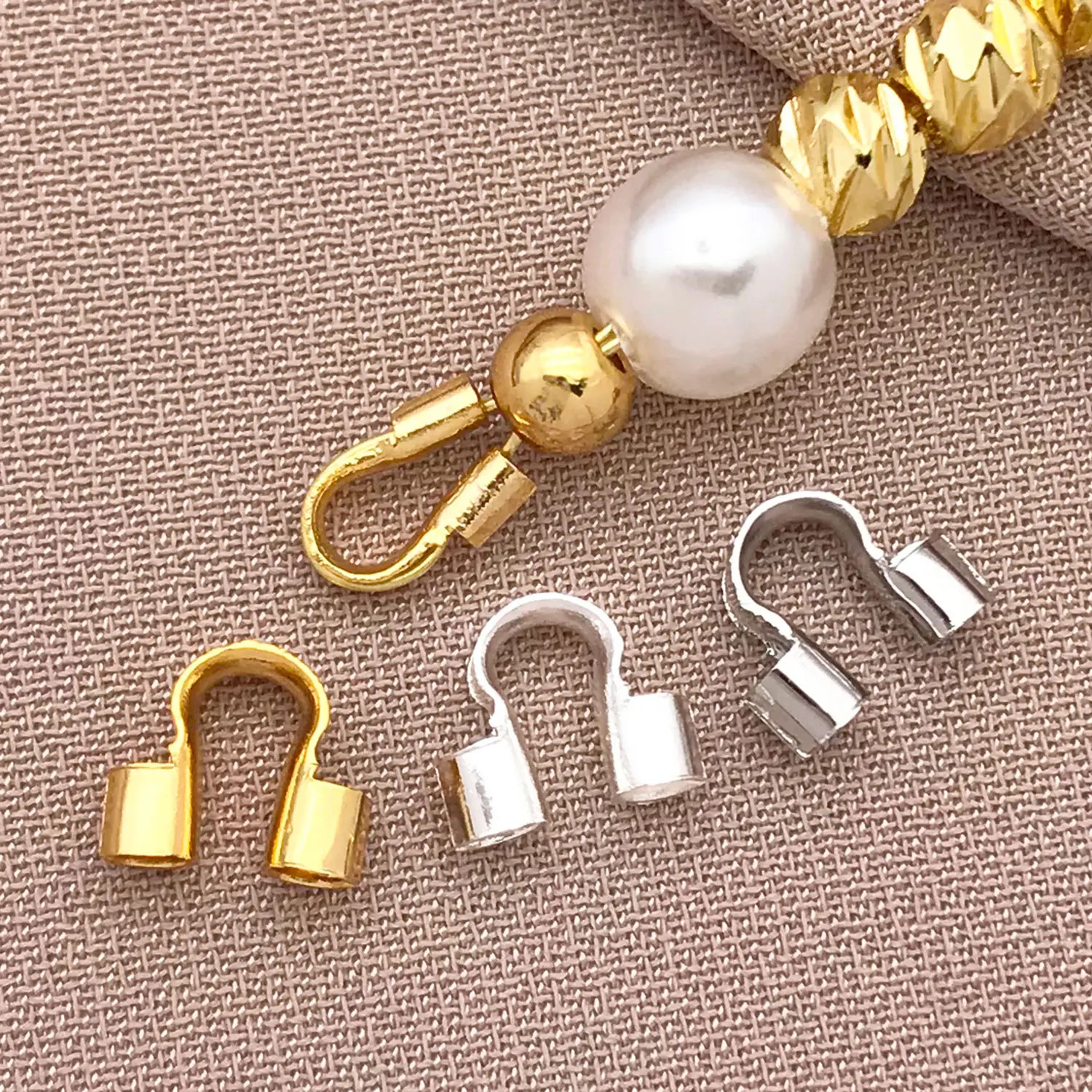 Mix 20Pcs 18K Copper Plated Real Golden Thick Silvery U-Shaped Horseshoe Closure