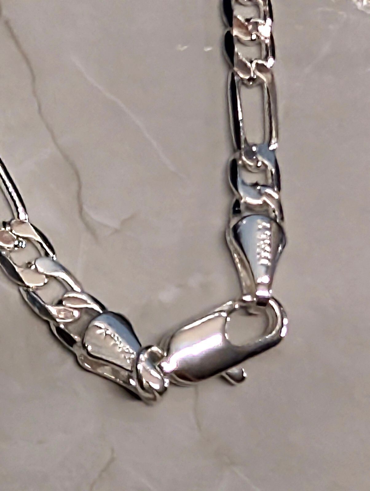 New 925 Sterling Silver PLated 26″ 4MM Figaro Chain Link Necklace Layering Mens
