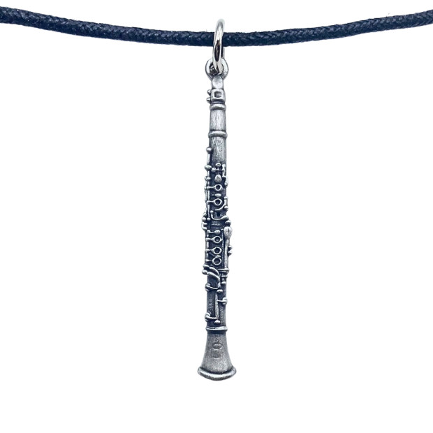 Clarinet Necklace, Pewter, Harmony Jewelry